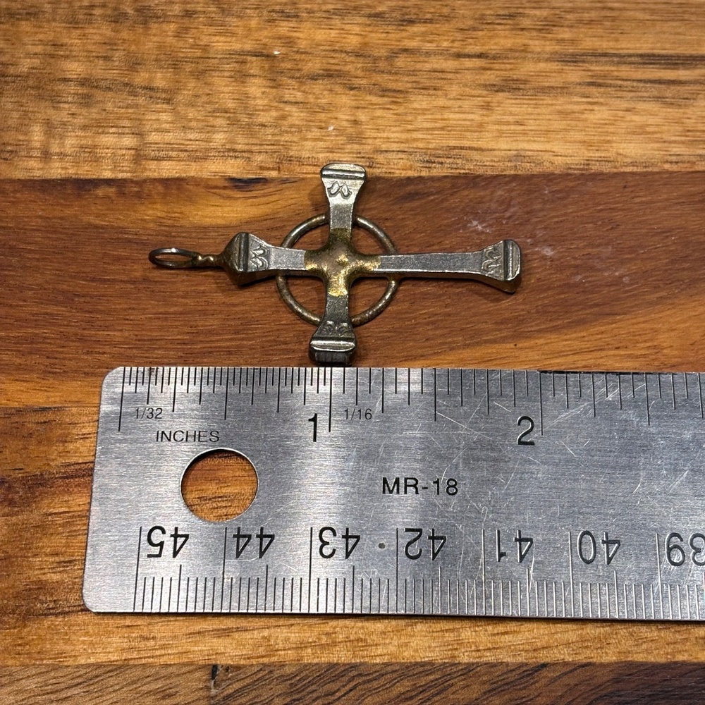 Handmade Nail Cross Pendant - Picture 3 of 4